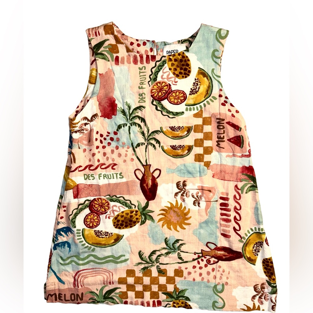 Anthropologie Paper Heart Fruit Print Resort Dress
